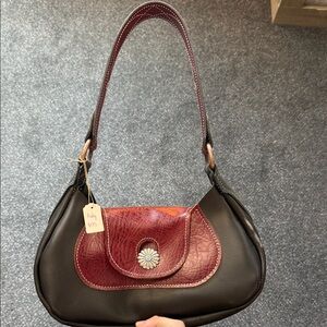 Handmade Black and Brown Leather Women's Bag